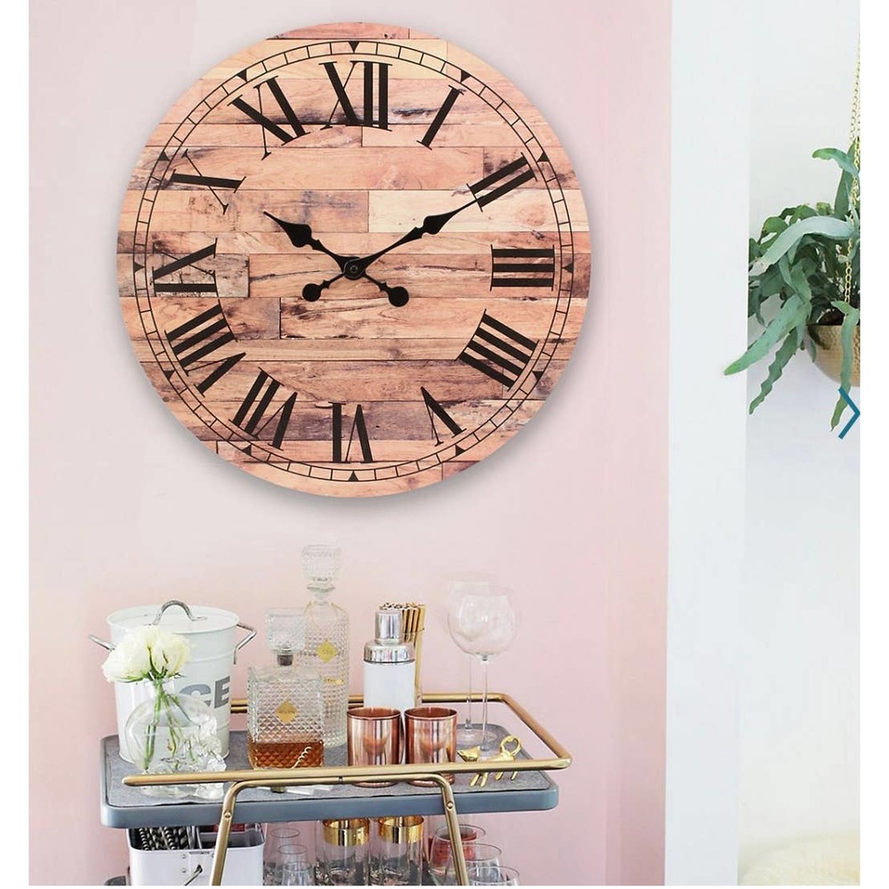 18” Wooden Clock Roman Numerals